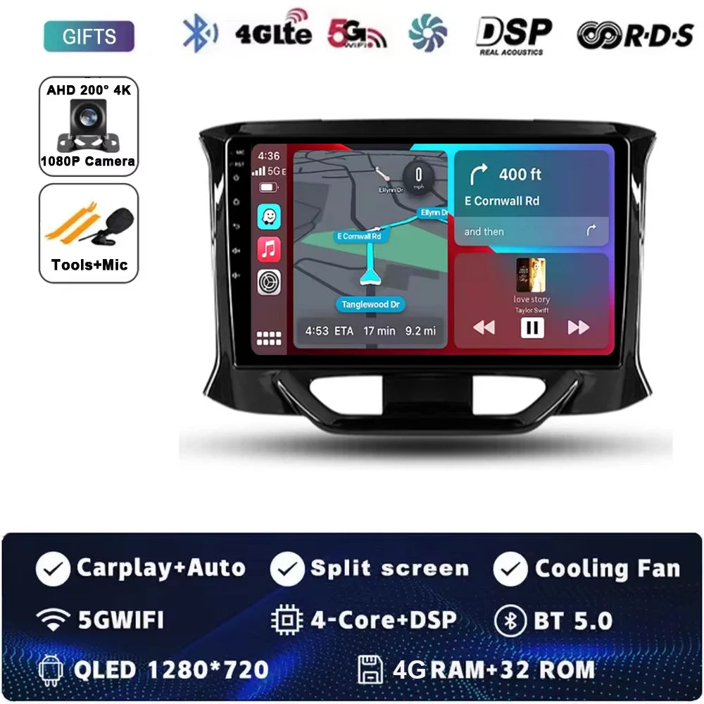 For LADA Xray X ray 2015 - 2019 Android 15 Car Radio GPS Navigation QLED Carplay Auto Multimedia Stereo Player BT