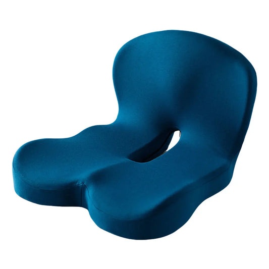 Blue Memory Foam L-Shaped Work Office Chair Cushion Lumbar Support Car Seat