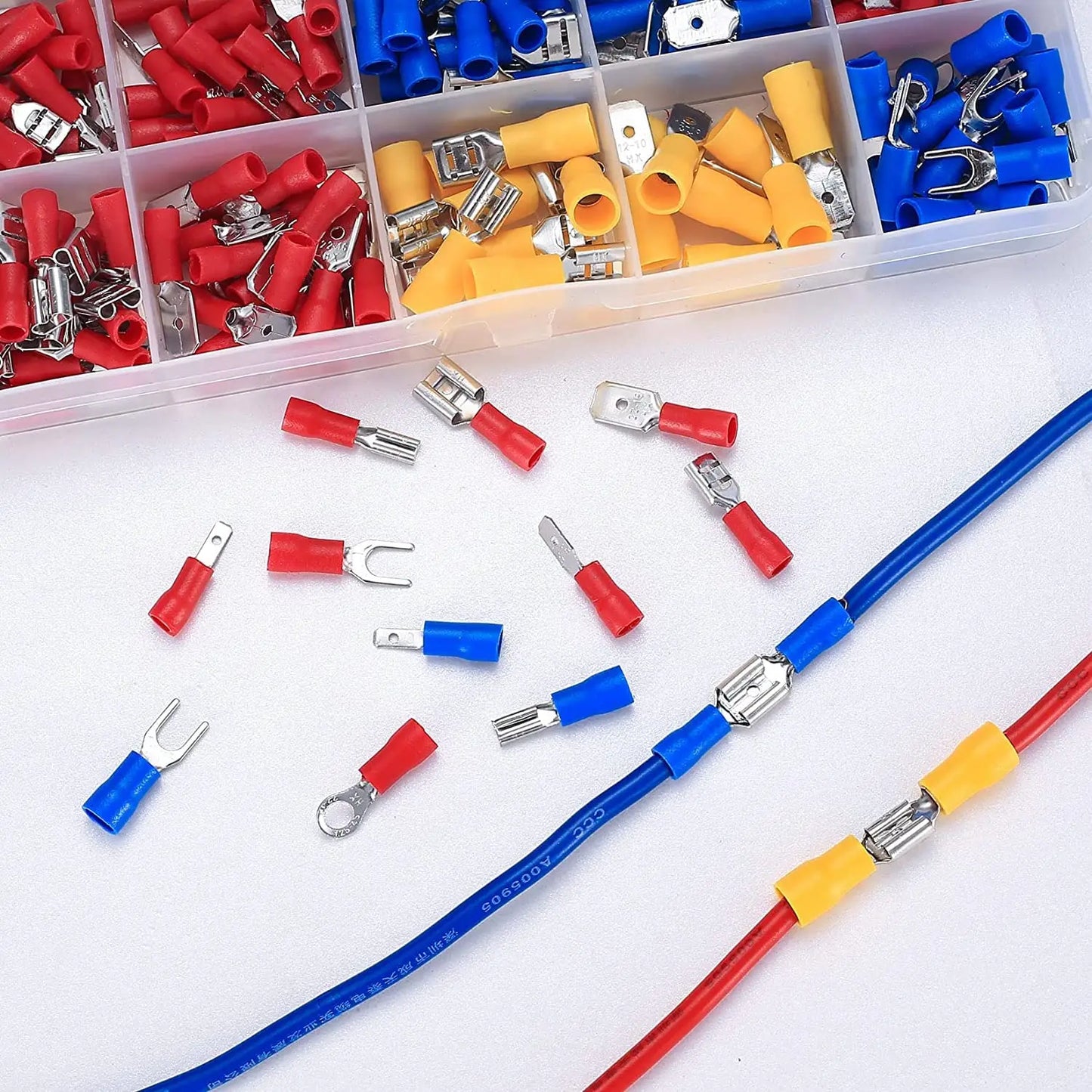 280pcs Wire Connector Kit Male Female Insulated Terminals Cold Crimp Terminals Assorted Crimp Terminals Spade Butt Connector Kit