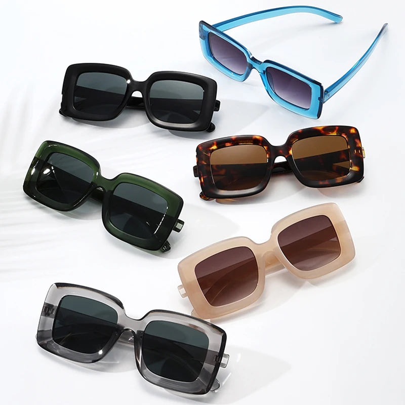 JNPCXI New Square Sunglasses Women Fashion Shades UV400 Men Luxury Gradient Transparent Male Female Sun Glasses