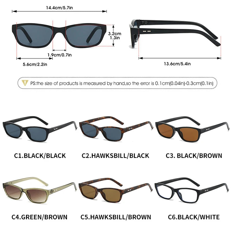 JNPCXI Retro Rectangle Sunglasses Women UV400 Protection Eyewear for Female Male Fashion Punk Sun Glasses Shades