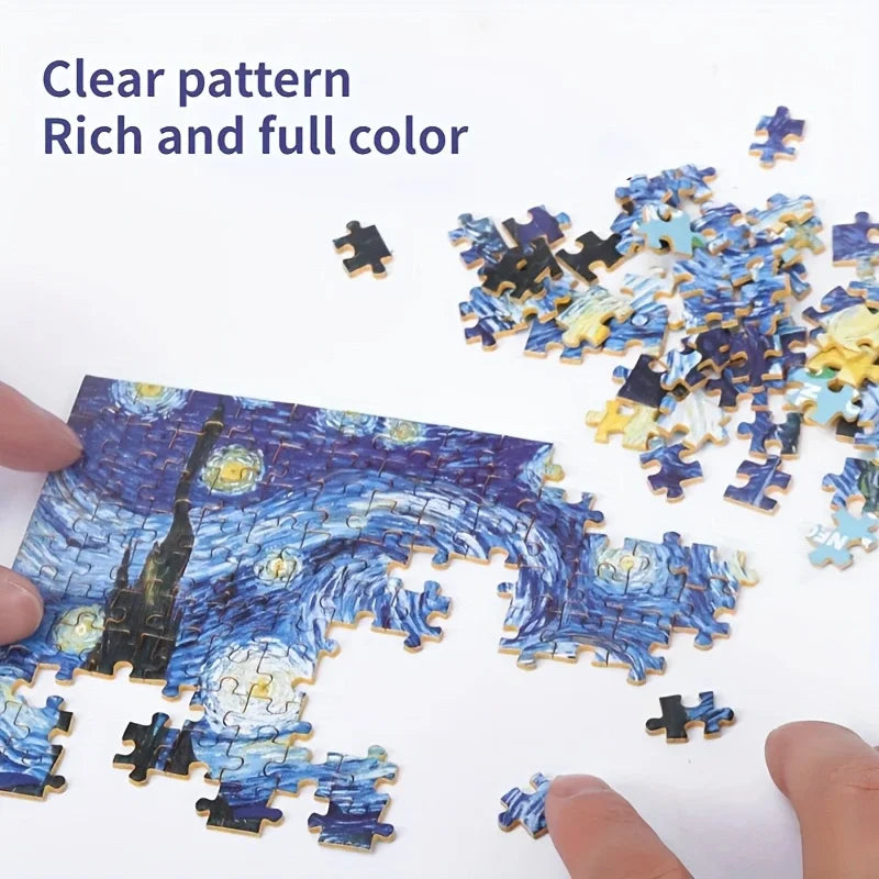 8 packs of mini puzzles 1200pcs adult challenge eight categories of puzzle sets including 10X15cm gift bags Van Gogh paintings
