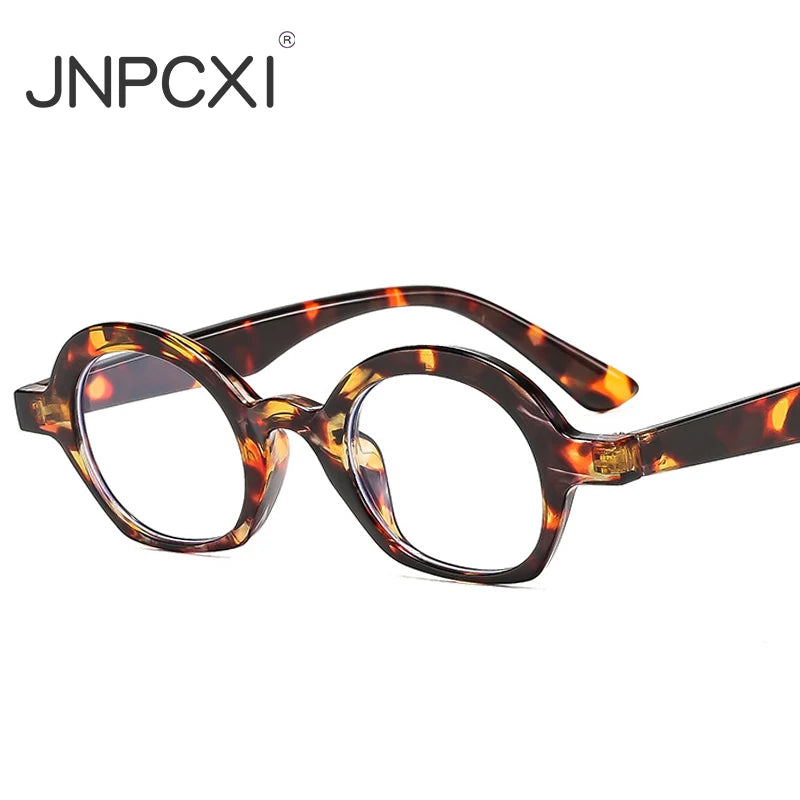 JNPCXI New Fashion Round Glasses Frame Women Clear Anti Blue Light Eyewear Vintage Men Optical Frame Prescription Glasses