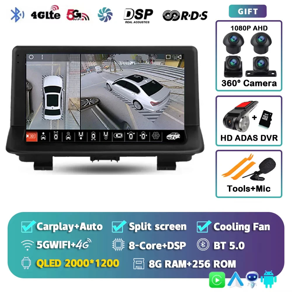 For Audi Q3 1 8U 2011 - 2018 2K 12+256 QLED Android 15 CarPlay Car Radio Multimedia Video Player GPS stereo Head Unit 4G WIFI