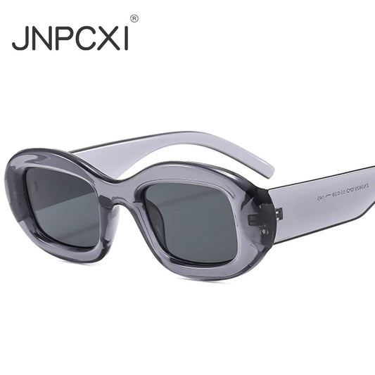 JNPCXI Ins Popular Fashion Oval Women Luxury Sunglasses Vintage Brand Designer Candy Color Clear Gradient Men Punk Sun Glasses