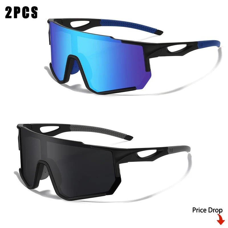 CATERSIDE 1/2/3PCS  Men Polarized Sunglasses Skiing Glasses Women Cycling Sports Outdoor Activities UV400 Protection