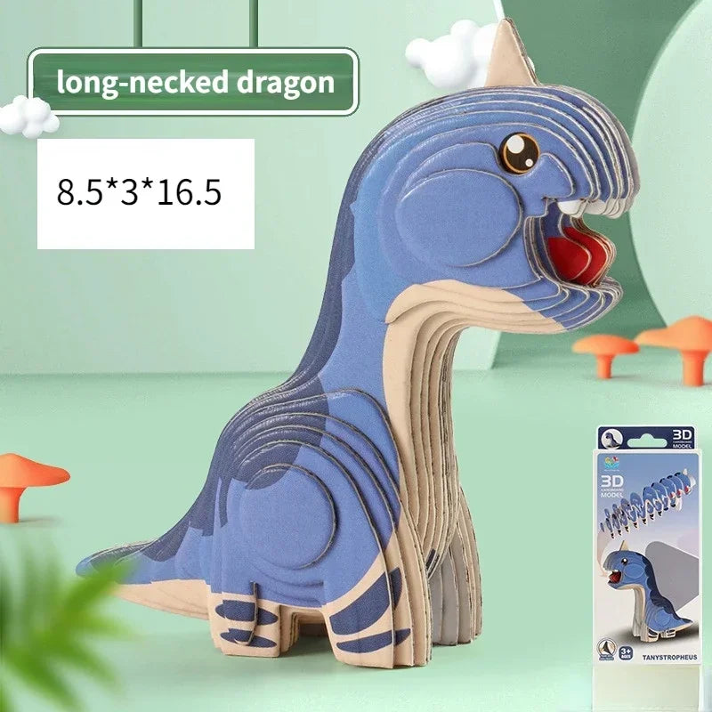 3D Jigsaw Puzzles for Kids Jurassic World Dinosaur Educational Toys Paper Animal Puzzle Cartoon Model Toys Children's Day Gift