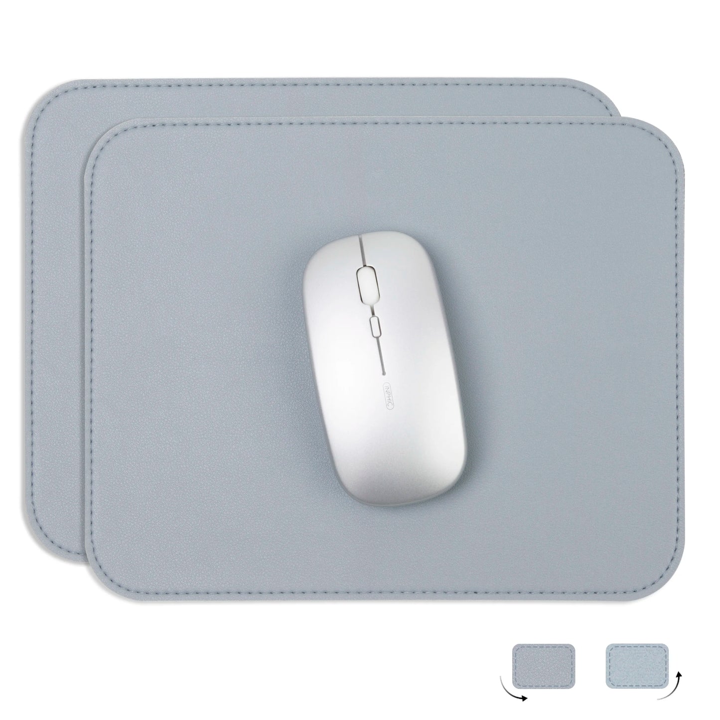 2pack Leather Mouse Pad with Stitched Edge for Laptop Computer PC Personality Desings Office Mouse Mat Pad 20X25CM