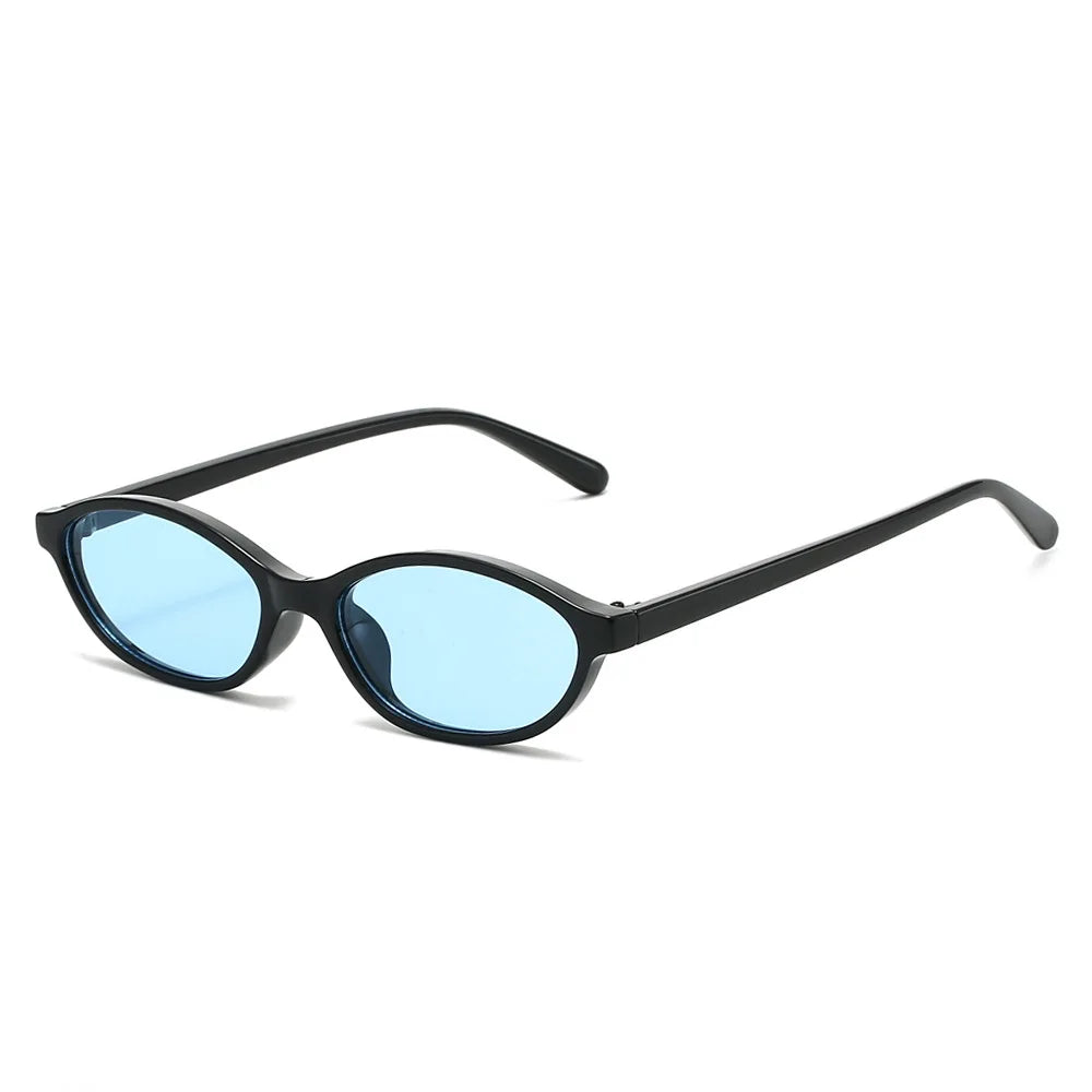 JNPCXI Retro Small Oval Sunglasses Women Fashion Retro Green Gradient Shades UV400 Men Trending Round Rivets Sun Glasses