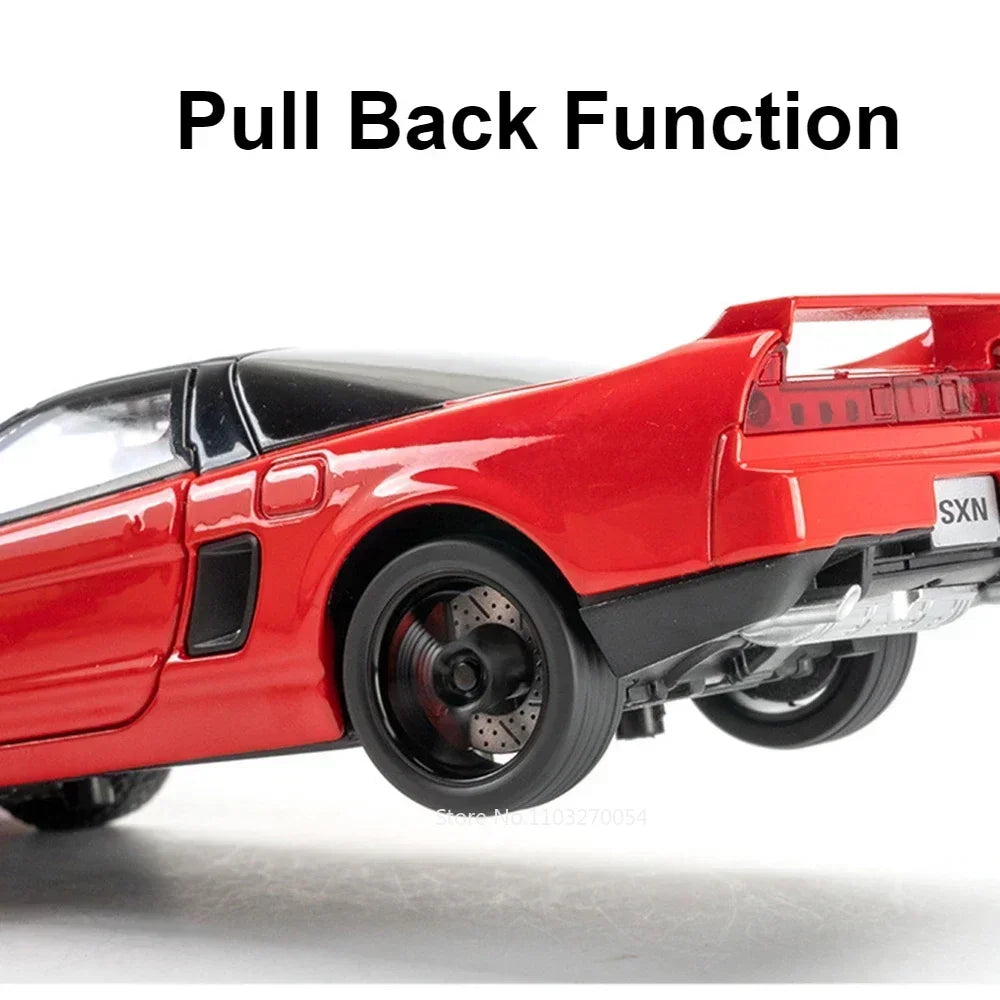 1:32 Honda NSX Accord Alloy Model Toys Miniature Cars Diecast Vehices Doors Opened with Sound Light Pull Back Toy Kids Presents