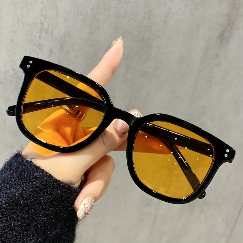 1-piece Set of Orange Fashionable Women's Glasses Suitable for Travel, Fashion Shows, and Daily Wear