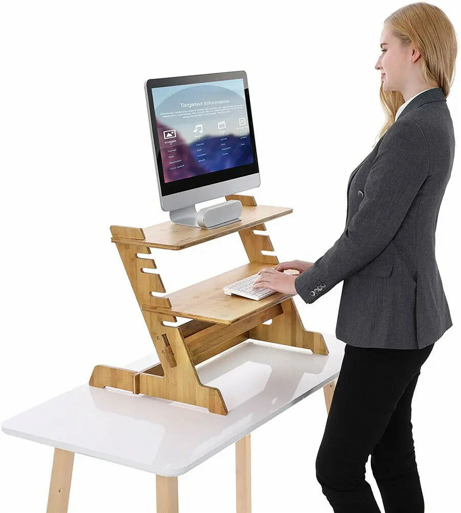 Extra Wide Standing Desk Converter, Height-Adjustable Sit-Stand, Worktop Station