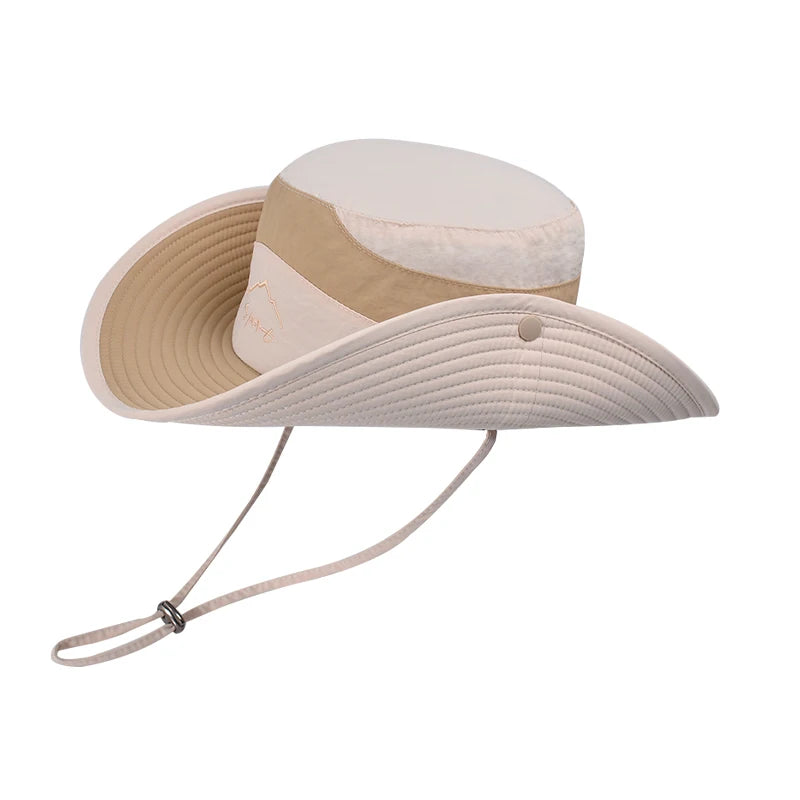 Xinbaoguan 100% Polyester 9233 New Spring/Summer Outdoor Sunshade Hat for Men and Women Mountaineering Big Eaf Fisherman Hat