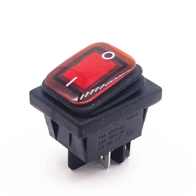 5Pcs 4 Pin Boat Marine Waterproof On Off DPST Rocker Switch Toggle Switch 30A Heavy Duty 250V LED Illuminated