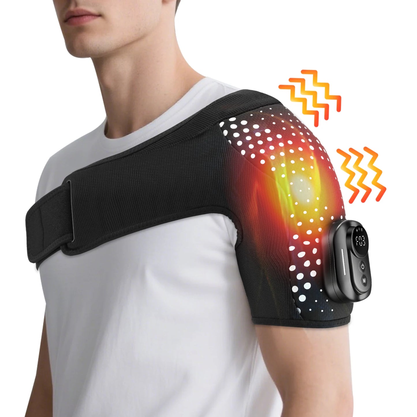 Shoulder Massager with Remote Control ,Cordless Heating, 4 Motors Vibration Massage,Timer Hot Compress Shoulder Pad Muscle Relax