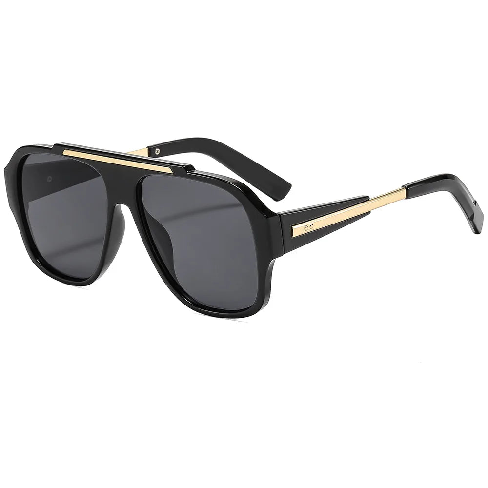 JNPCXI New Fashion Rivets Square Women Sunglasses Shades UV400 Retro Trending Gradient Men Punk Yellow Sun Glasses