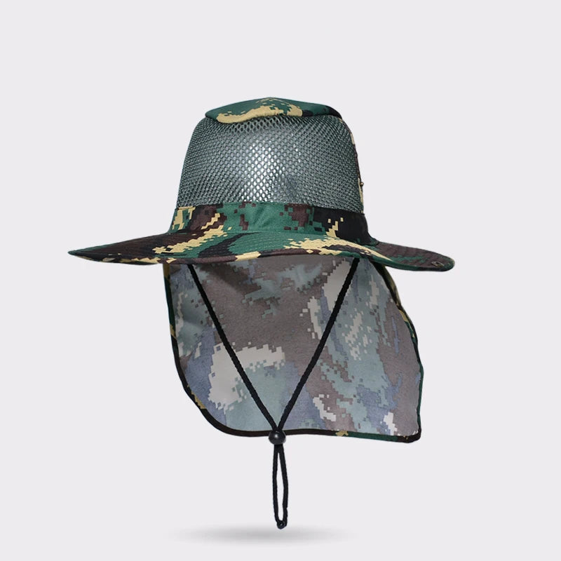 Xinbaoguan 100% Polyester 9227 New Summer Outdoor Men's Sun Protection and Sunshade Large Brim Shawl Fishing Hat