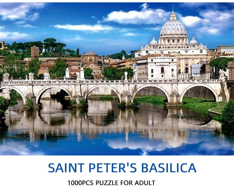 75*50cm 1000PCS Paper Jigsaw Puzzle Landscape Famous Painting Puzzle Character Series Series Home Decaoration Gift