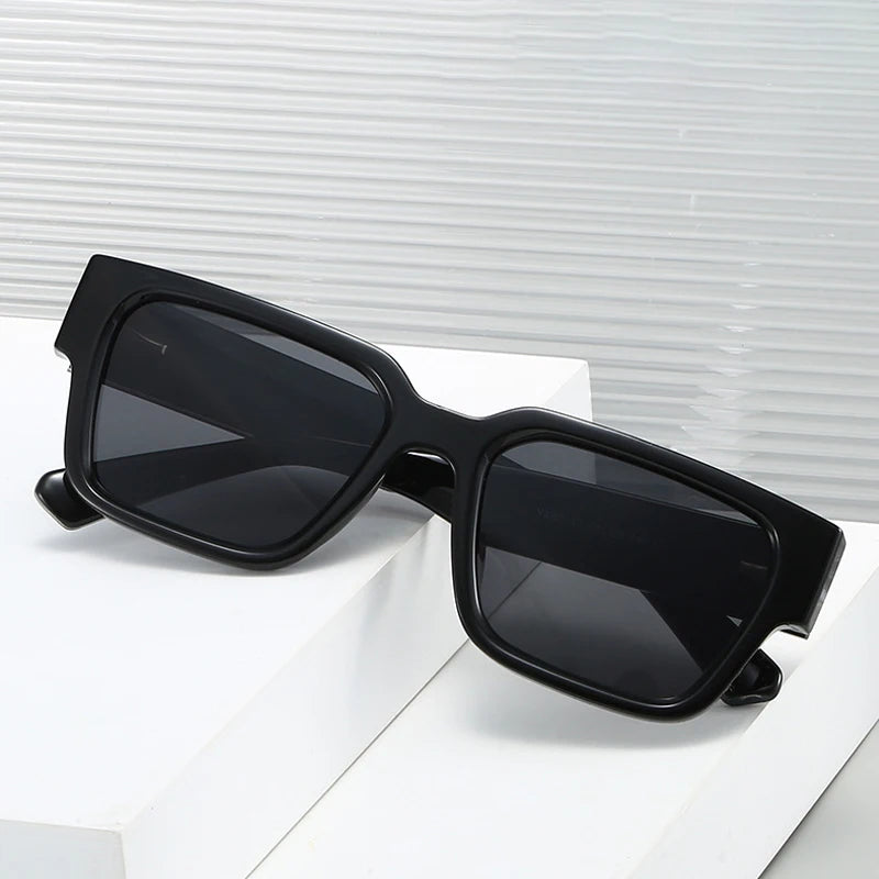 JNPCXI New Polarized Square Men Sunglasses Retro Rivets TR90 Women Gray Shades UV400 Sun Glasses