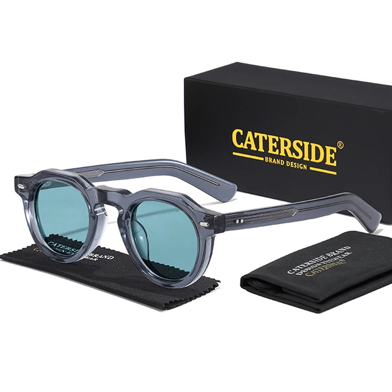 CATERSIDE Acetate Simple Men Sunglasses Polarized Small Frame High-Quality Frame Sun Glasses Women Party Travel Outdoor Glasses