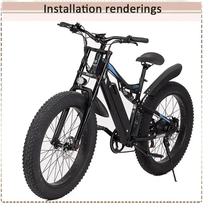 BUCKLOS E-bike Bike Air Supension Fork 26*4.0 Inch Snow Fatbike Front Fork Double Shoulder MTB Fork 135x9mm Travel Air Forks