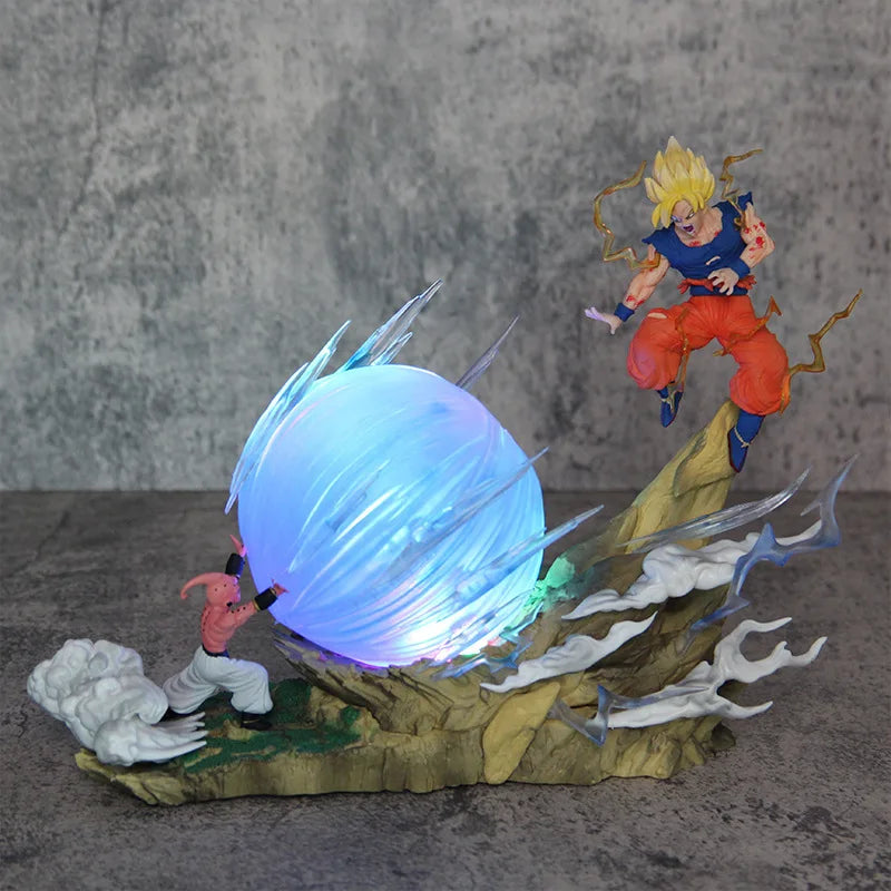 9" Dragon Ball Z Buu Boubou vs Goku Model Super Saiyan Genki Bomb Action Figure