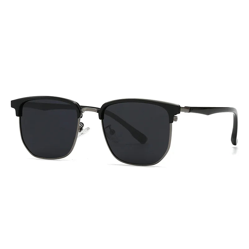 JNPCXI New Polarized Square Metal Men Luxury Sunglasses Fashion Gradient Women Shades UV400 Clear Lens Frame