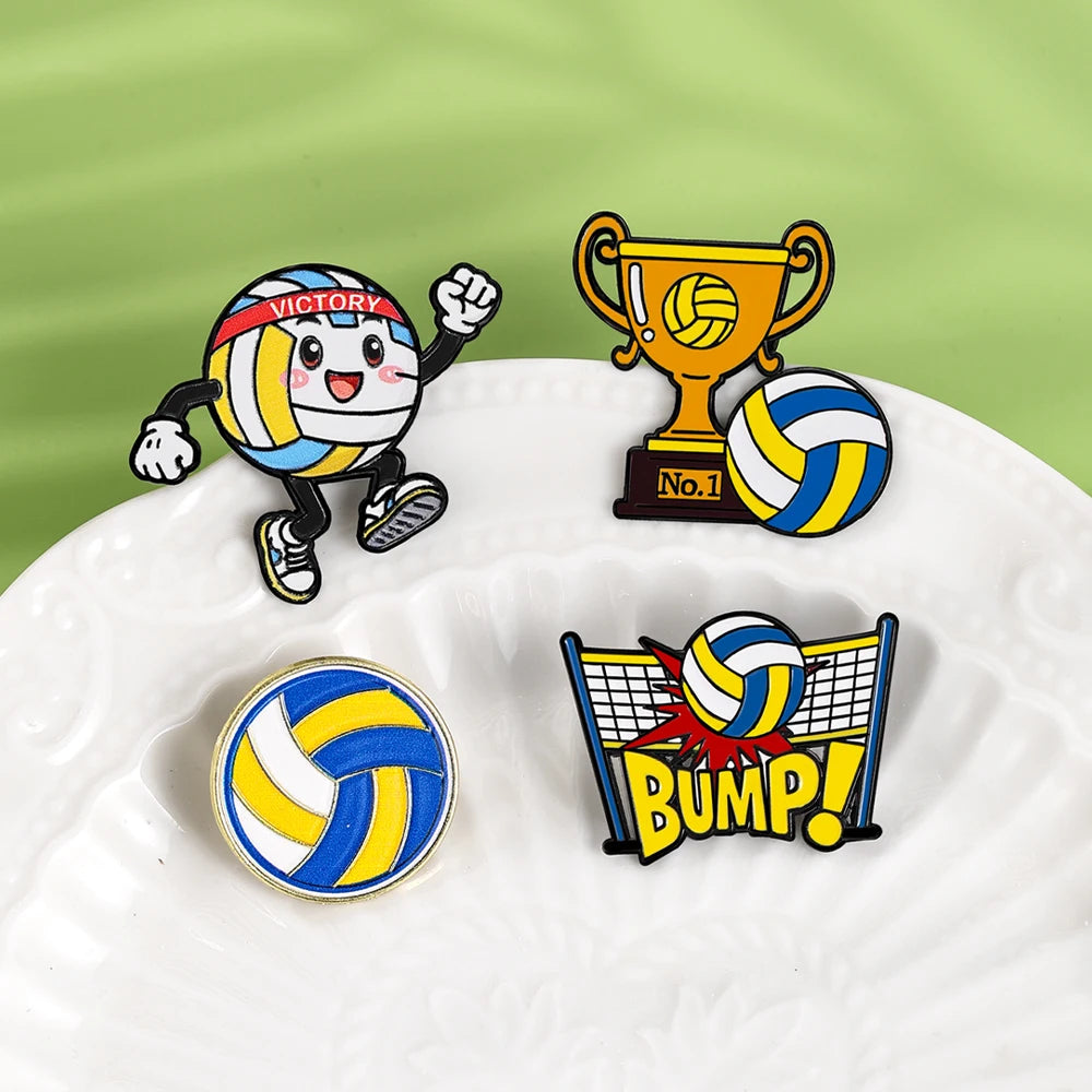 4pcs Cartoon Football Metal Brooch Lapel Pin Sport Shoe Goalkeeper Golden Trophy Soccer Creative Badge Punk Clothe Jewelry Frien