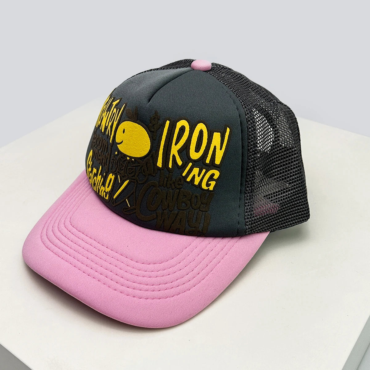 New Unisex Color Block 3D Printed Letter Rabbit Ear Smiling Face Baseball Hats Sunshade Hip Hop Breathable Trucker Caps Mesh ins
