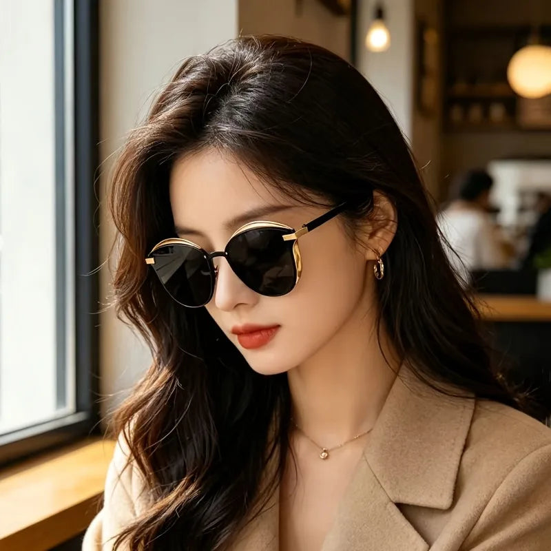 1 Piece of Cat Eye Women's Metal Mineral Fashion Glasses