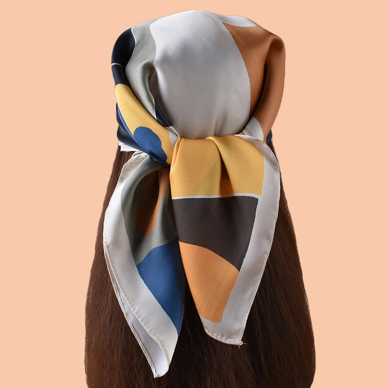 1pc Women's Camouflage Horse Head Print Thin Satin Silk-Like Square Scarf Bohemian Casual Neck Scarf Shawl Lightweight