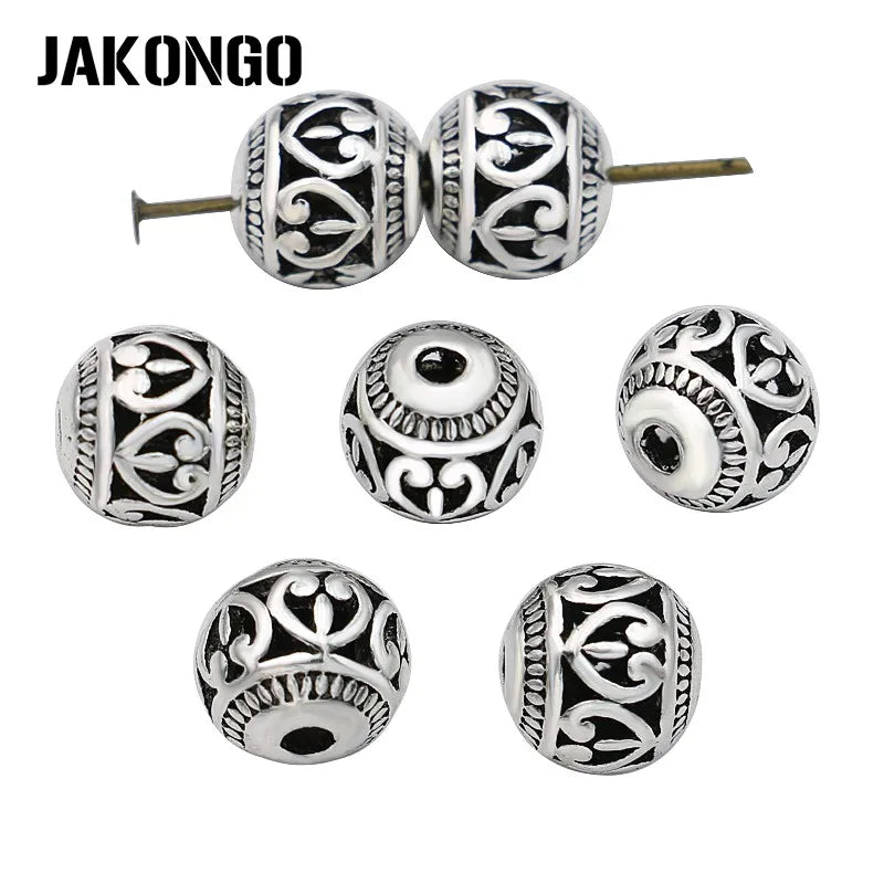 10Pcs Antique Silver Plated Hollow Butterfly Loose Spacer Beads for Jewelry Making Bracelet Accessories 8mm