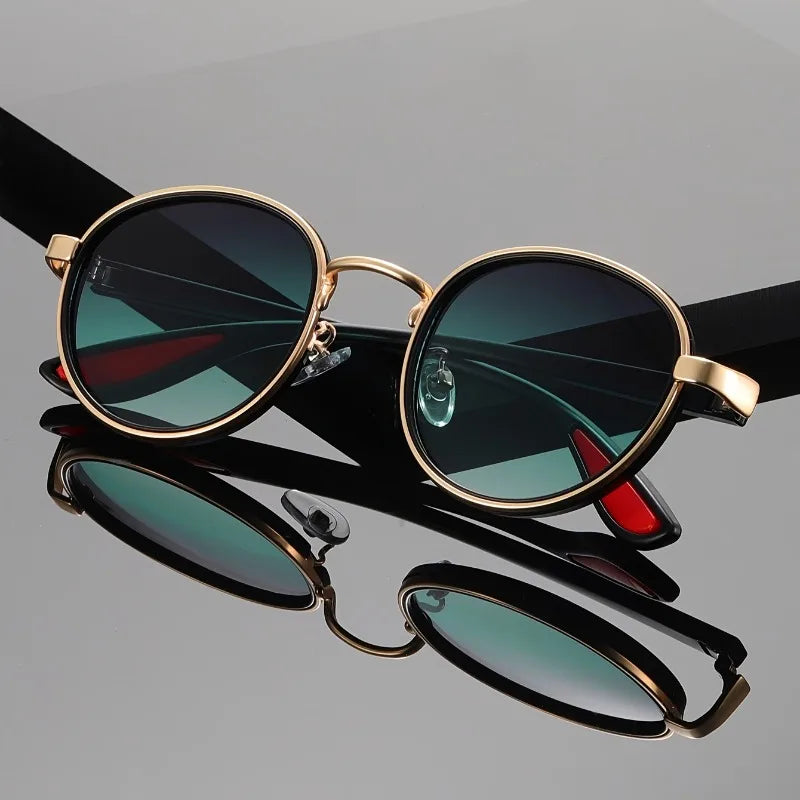 Retro Round Frame Fashion Glasses for Men and Women - Retro Hop Style with Black Lens