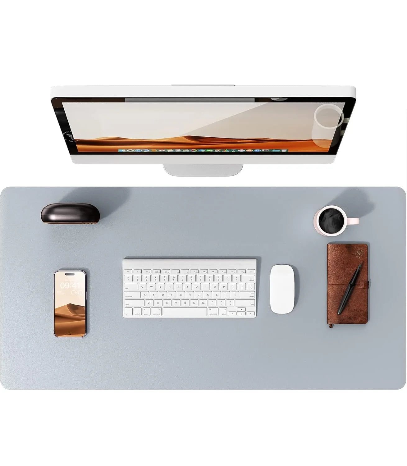 Leather Desk Pad Protector, Mouse Pad, Office Desk Mat, Waterproof  Non-Slip PU Desk Blotter, Computer Desk Pad for Women