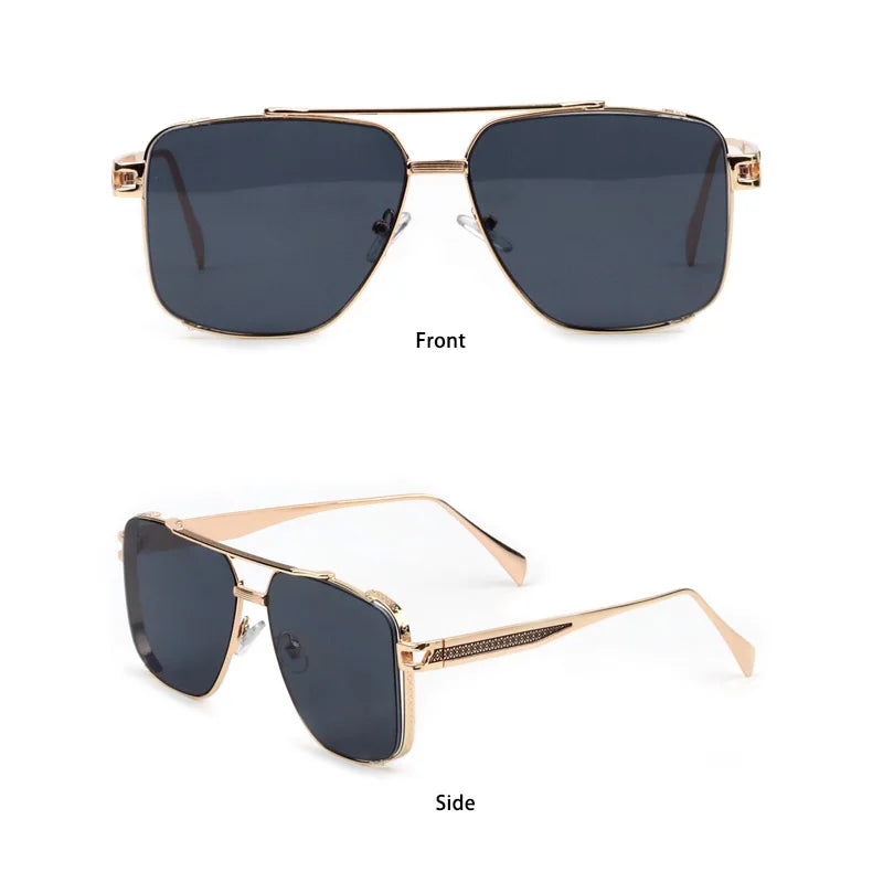 Caterside New Gradient Square Metal Frame Men's Sunglasses Fashion Vintage Women Sun Glasses UV400 Driving Fishing The Best Gift