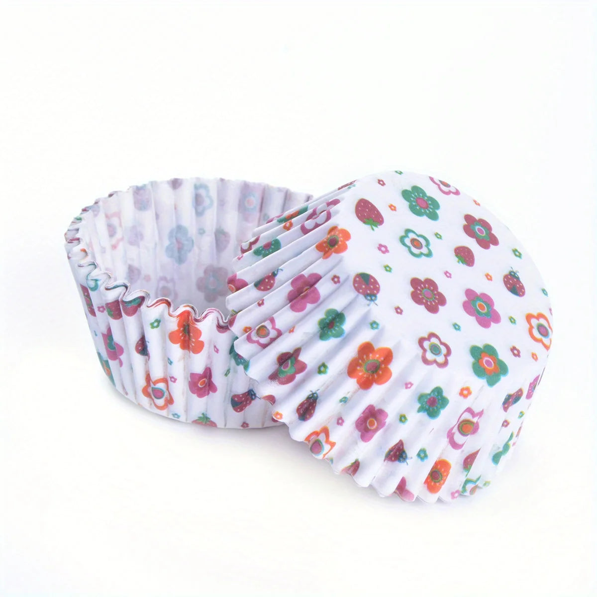 100pcs Mini Cake Liner Stand Cake Greaseproof Paper Tray Cupcake Cups, Cute Pattern, for Birthday Party Favors, Baking