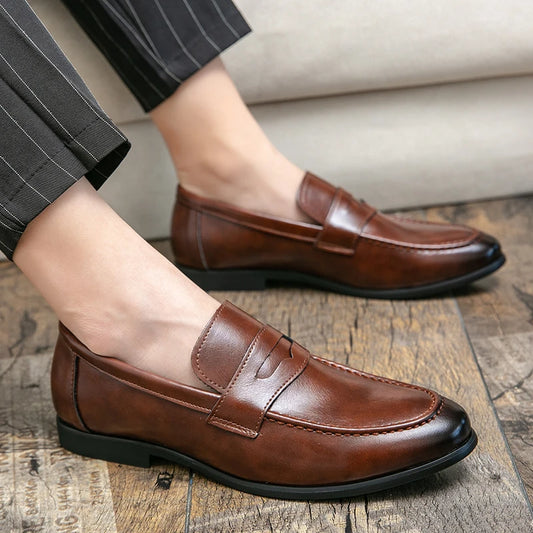 High Quality Social Leather Shoes For Men Classic Casual Business Shoes Men Trend Men's Dress Shoes Office Loafers Male