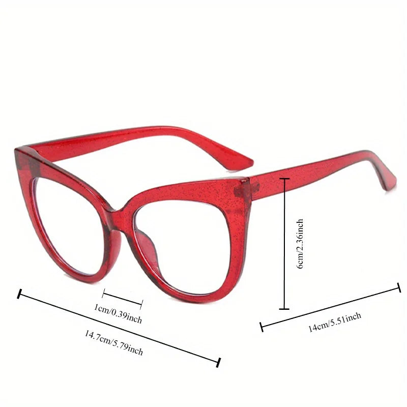 Fashion Cat Eye Glasses Blue Light Blocking Glasses Big Frame Viral Gaming Computer Glasses Trendy Optical Frames