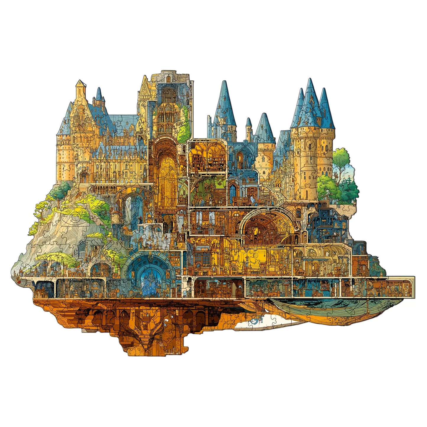 Science Fiction City Wooden Jigsaw Puzzle Wood Home Decor Painting Christmas and Halloween Gift Toy for Teen and Kid