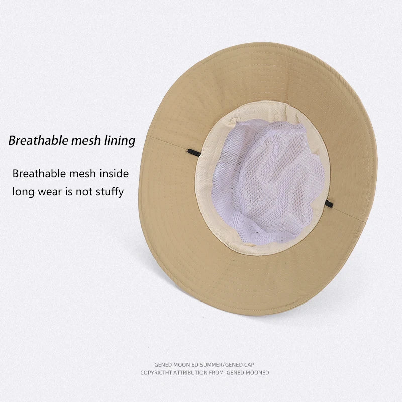 6153-New Spring and Summer Sun Hat for Men - Mountain Climbing and Camping Sun Protection Hat -Quick-Drying WideBrimFishermanHat