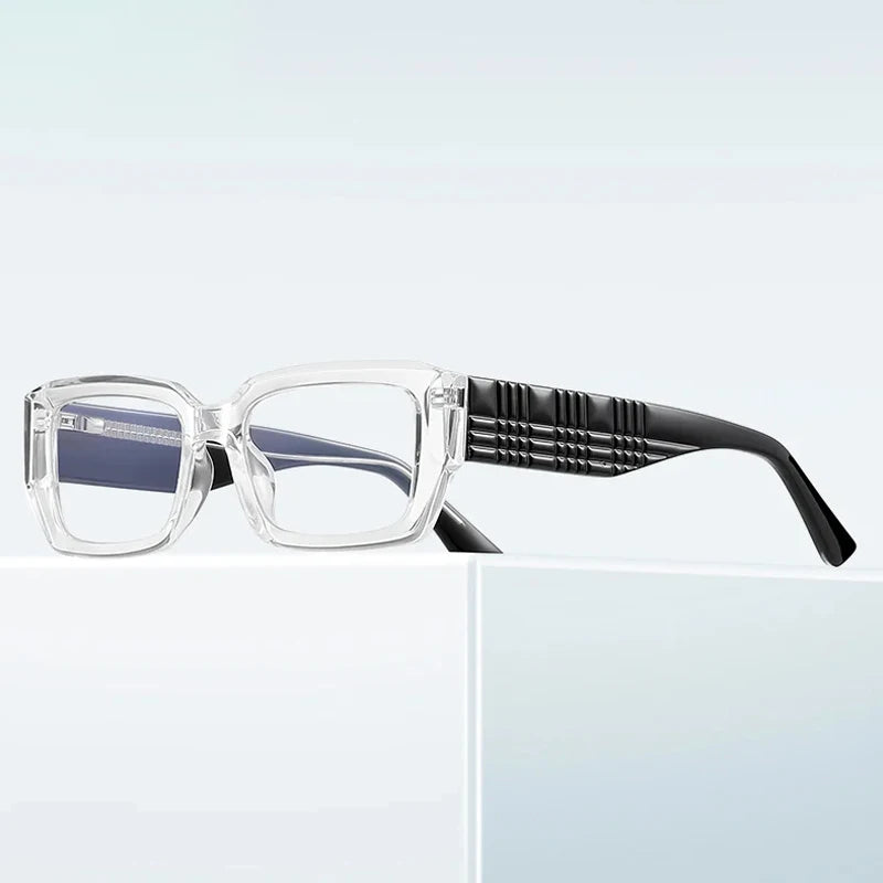 JNPCXI New Transparent Rectangle Anti Blue Light Reading Glasses Women Fashion Square Myopia Prescritption Computer Eyewear