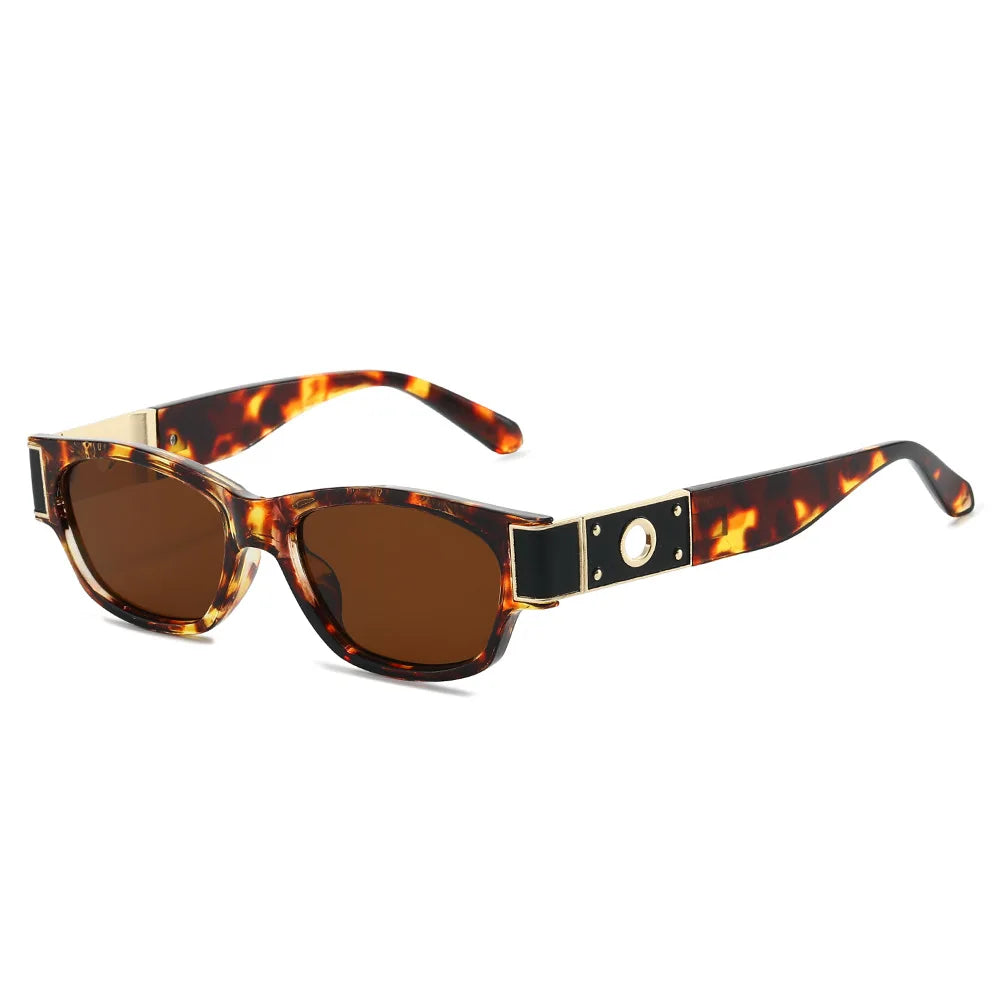 JNPCXI New Square Men Sunglasses Fashion Leopard Tea Shades UV400 Women Trending Outdoor Sun Glasses