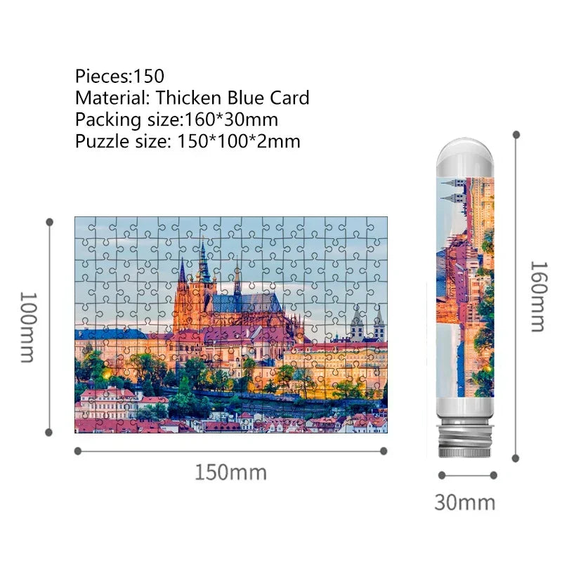 MaxRenard Jigsaw Puzzle Mini Pieces 150pcs Test Tube Family Game Portable Perfect for Home Decor and Relaxation Gift