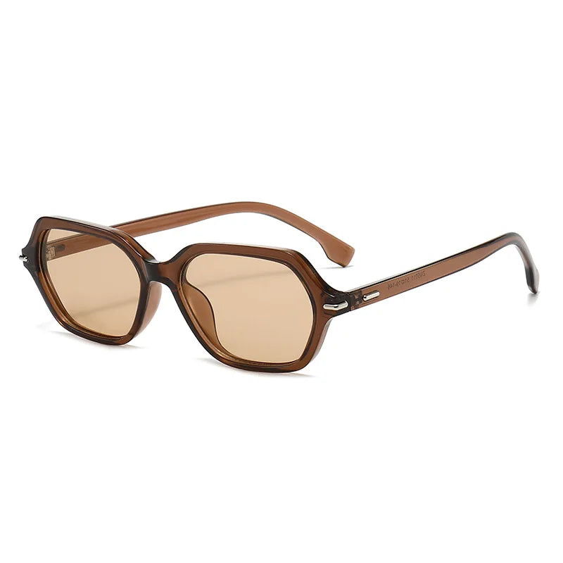 JNPCXI New Fashion Women Retro Leopard Frame Sunglasses Vintage Rivet Hexagon Design Square Sun Glasses Men UV Gafas De Sol