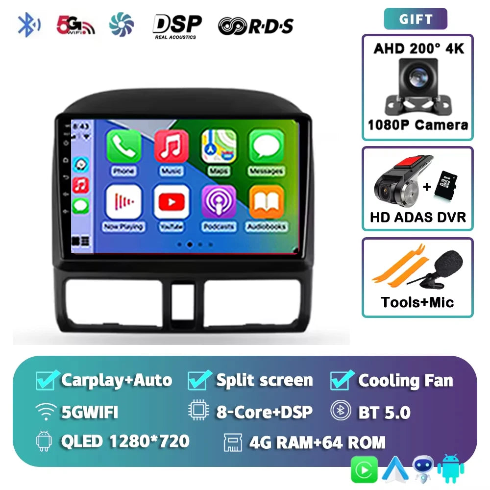 For Honda CR-V CRV 2 2001 - 2006 Android 15 Car Radio Multimidia Video Player WIFI+4G 2din Navigation GPS Head Unit Stereo
