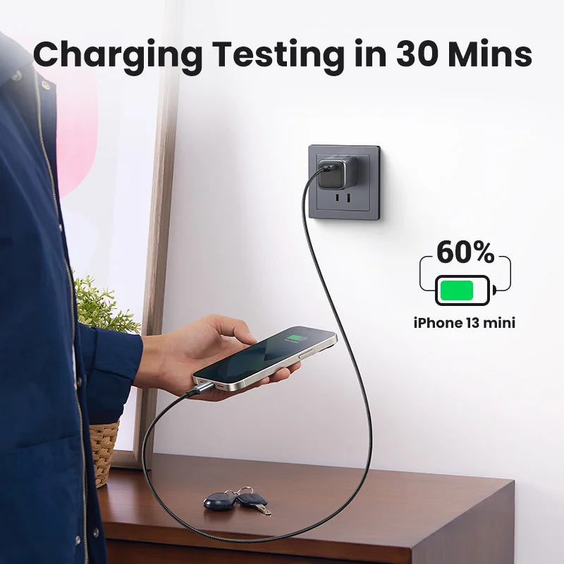 30W Fast Charger 1m 100W Cable iPhone 15 14 13 iPad Pro Samsung Xiaomi USB C