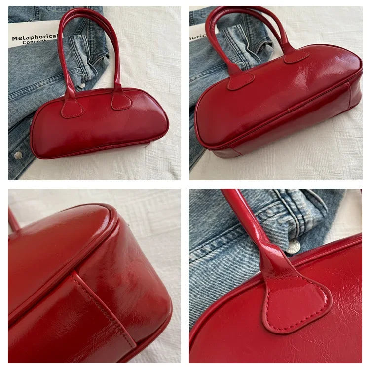 Advanced Sense Retro Pu Zipper Ladies Shoulder Bags Light Luxury Bags for Women