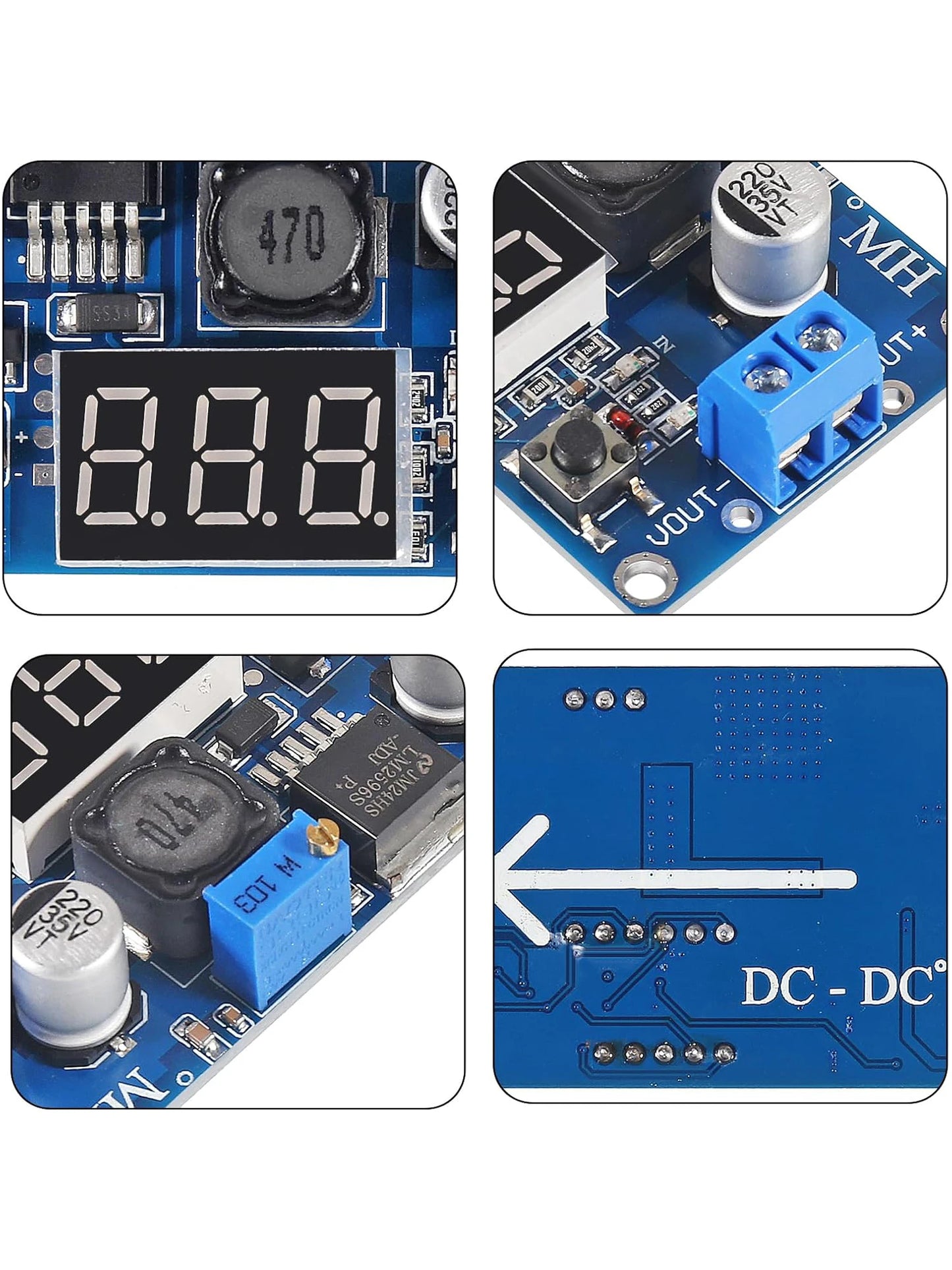 2pcs LM2596S LM2596 DC-DC Buck Converter Adjustable Step-Down Voltage Regulator Power Module 36V 24V 12V to 5V 2A Voltage