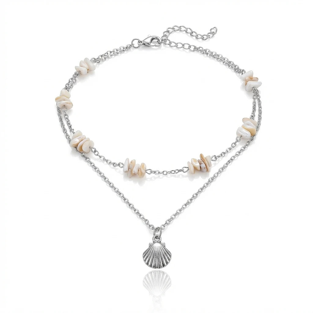 Summer Stone Starfish Shell Necklace Ethnic Bohemian Gravel Choker Fashion Beach Accessories