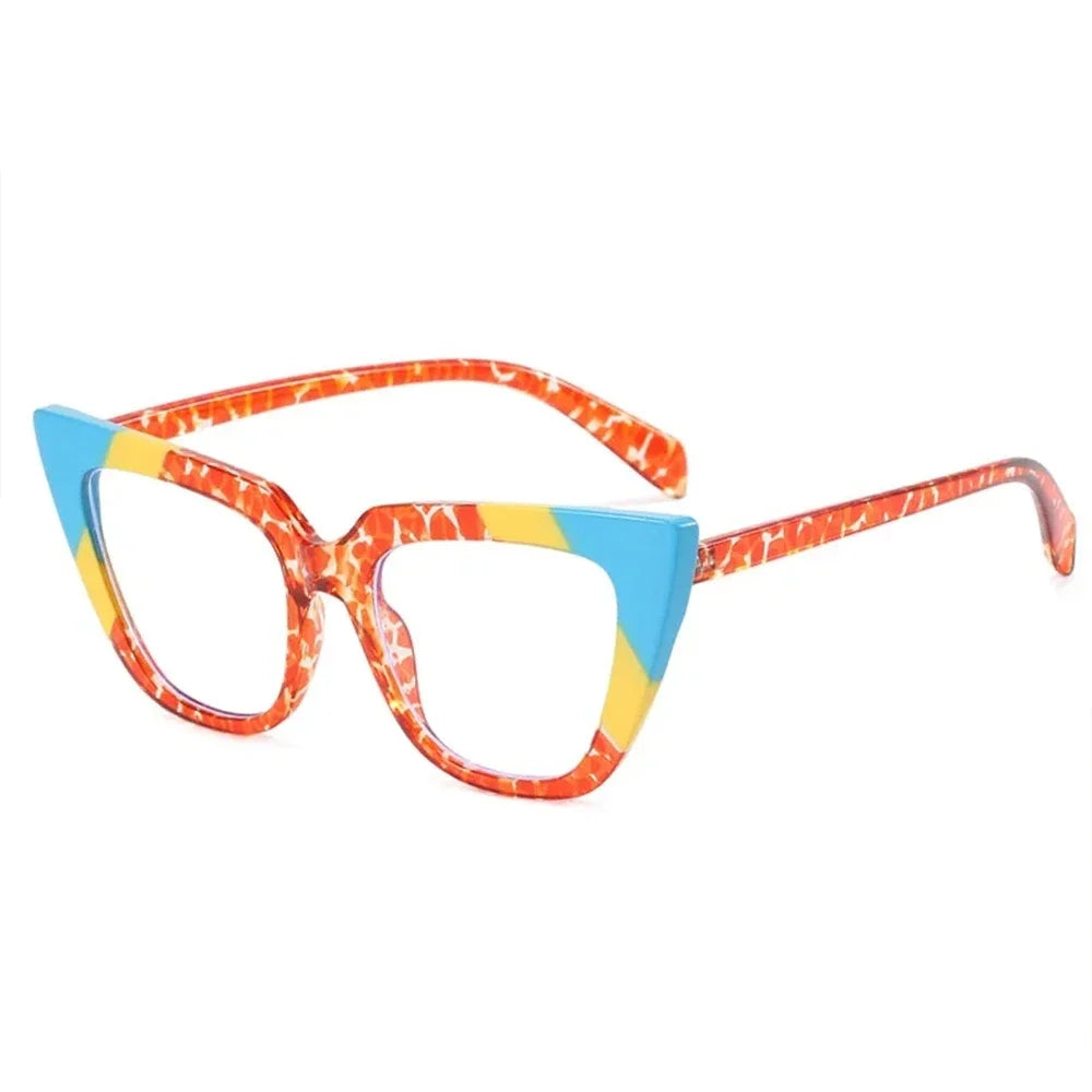 JNPCXI Fashion Cat Eye Anti Blue Light Women Glasses Frame Color Trending Clear Lens Reading Computer Female Eyewear